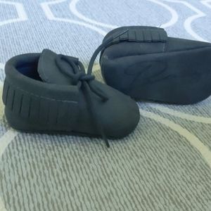 👶Navy Baby Moccasins with Fringe. NWOT